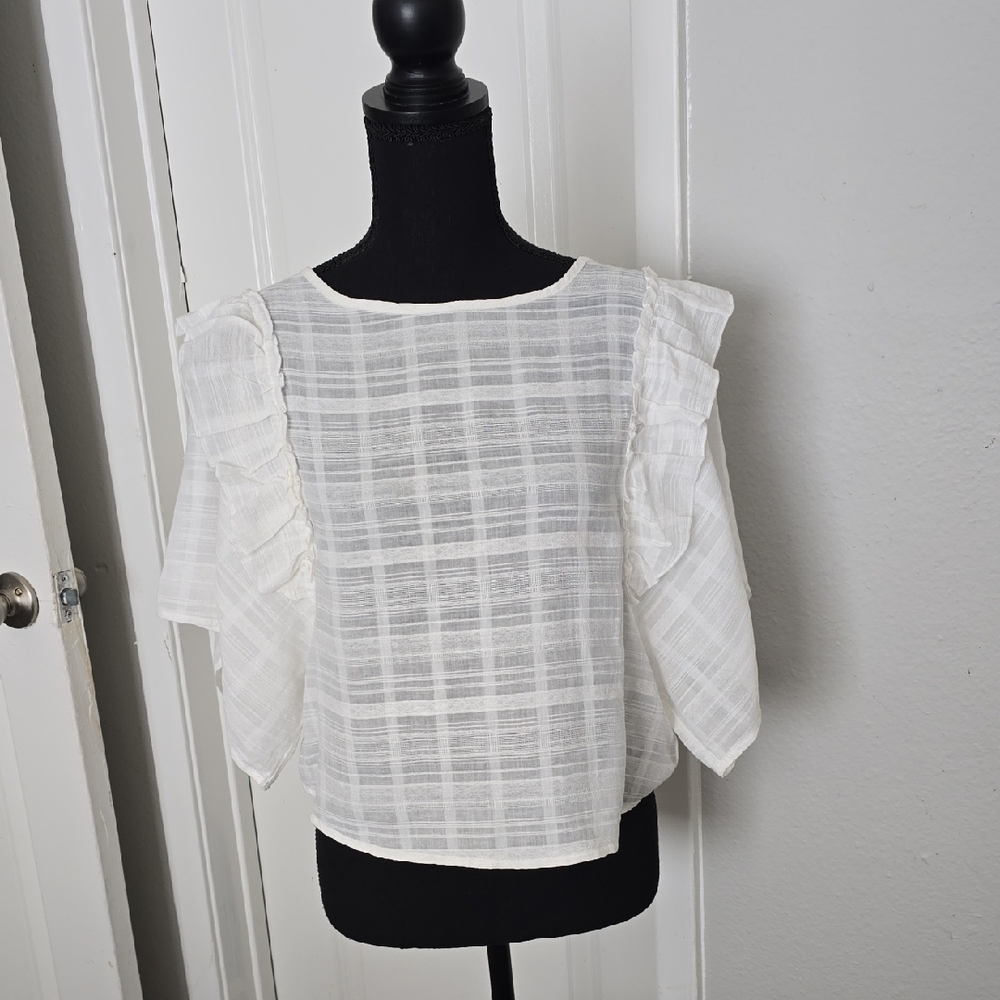 BP White Textured Blouse